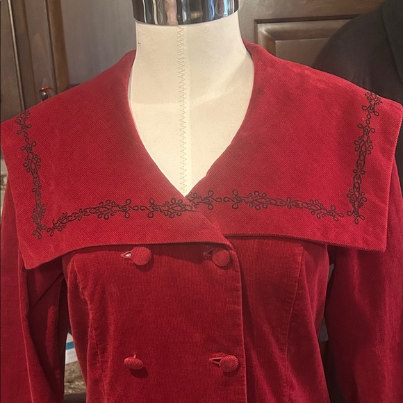 Vintage RARE Laura Ashley Sz 10 Red Double-Breasted Sailor Dress GVC - Picture 6 of 11